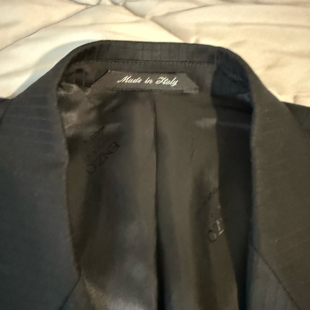 Vintage black pinstripe double breasted Italian suit